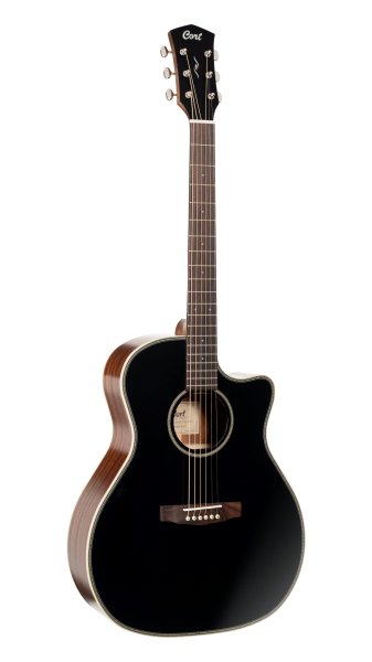 Cort GA4BTSG Essence Series ES-GA4 Auditorium Acoustic Electric Guitar. Black Top Semi Gloss