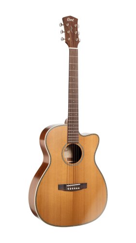 Cort OC4NSG Essence Series ES-OC4 OM Cutaway Acoustic Electric Guitar. Natural Semi Gloss
