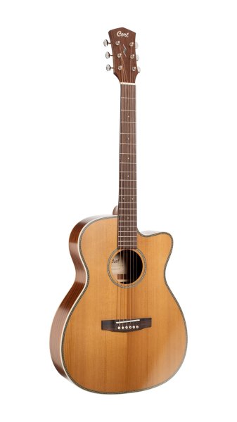 Cort OC4NSG Essence Series ES-OC4 OM Cutaway Acoustic Electric Guitar. Natural Semi Gloss