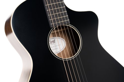 Cort CORE-MC Ovangkol Acoustic-Electric Guitar w/Gig-bag. Black Top Semi Gloss