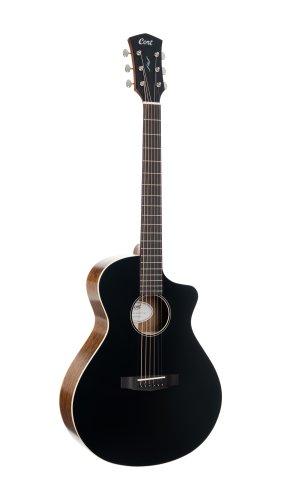 Cort CORE-MC Ovangkol Acoustic-Electric Guitar w/Gig-bag. Black Top Semi Gloss