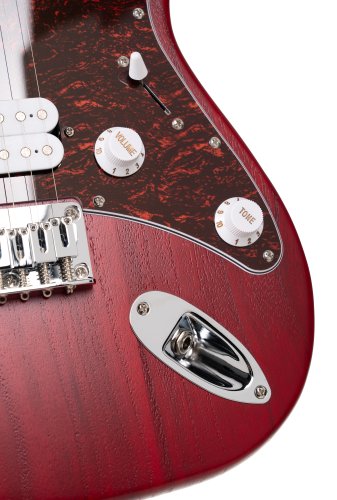 Cort G100 HH G Series Double Cutaway Electric Guitar. Open Pore Black Cherry