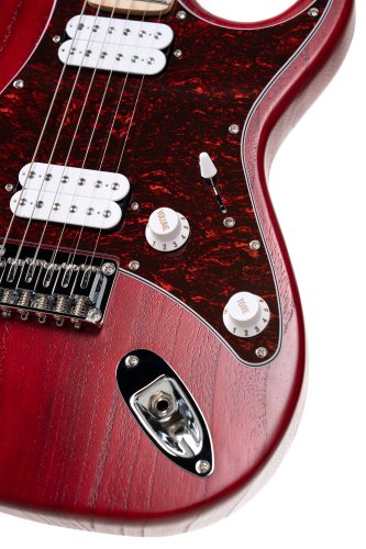 Cort G100 HH G Series Double Cutaway Electric Guitar. Open Pore Black Cherry