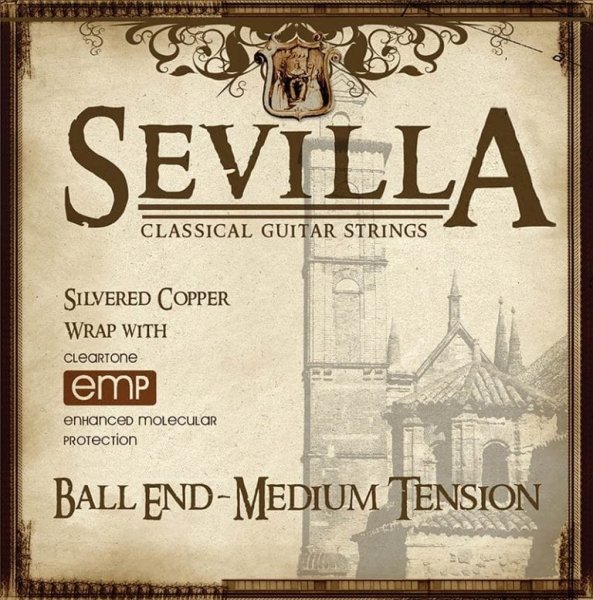Cleartone Sevilla Series Treated Nylon Classical Guitar Strings. Medium Tension - Ball Ends