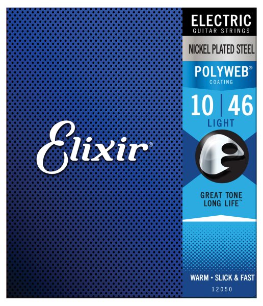 Elixir 12050 Nickel Plated Steel Electric Guitar Strings with POLYWEB. Light 10-46