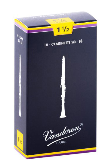 Vandoren CR1015 Bb Clarinet Traditional Reeds Strength #1.5. (Box of 10)