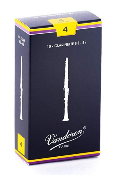 Vandoren CR104 Bb Clarinet Traditional Reeds Strength #4. (Box of 10)