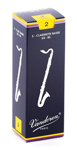 Vandoren CR122 Bass Clarinet Traditional Reeds Strength #2. (Box of 5)