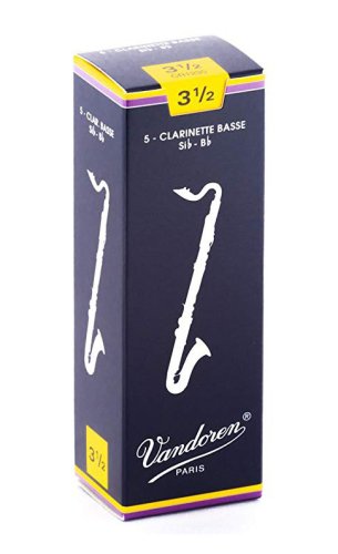 Vandoren CR1235 Bass Clarinet Traditional Reeds Strength #3.5. (Box of 5)