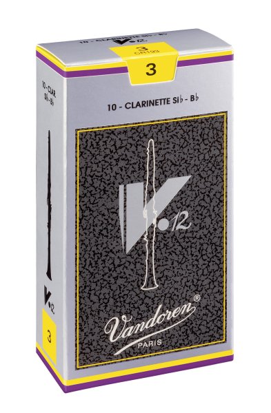 Vandoren CR193 Bb Clarinet V.12 Reeds Strength #3. (Box of 10)