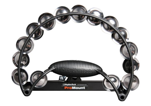 Rhythm Tech RTPRO10 Pro Tambourine. Black with Nickel Steel Jingles