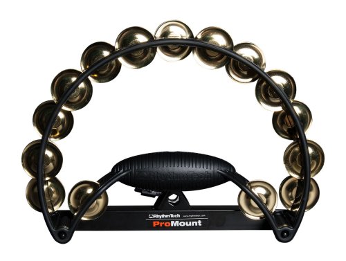Rhythm Tech RTPRO11 Pro Tambourine. Black with Black Brass Jingles