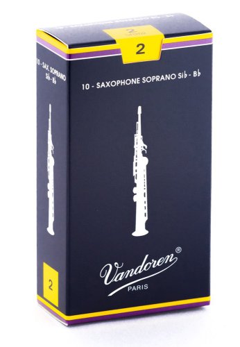 Vandoren SR202 Soprano Saxophone Traditional Reeds Strength #2. (Box of 10)