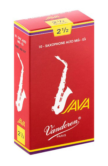 Vandoren SR2625R Alto Saxophone Java Red Reeds Strength #2.5. (Box of 10)
