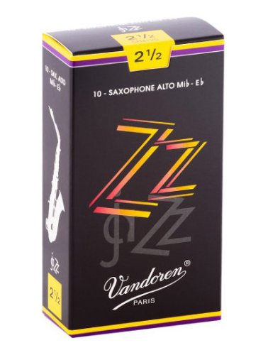 Vandoren SR4125 Alto Saxophone ZZ Reeds Strength #2.5. (Box of 10)