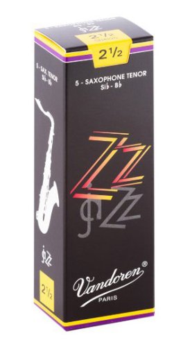 Vandoren SR4225 Tenor Saxophone ZZ Reeds Strength #2.5. (Box of 5)