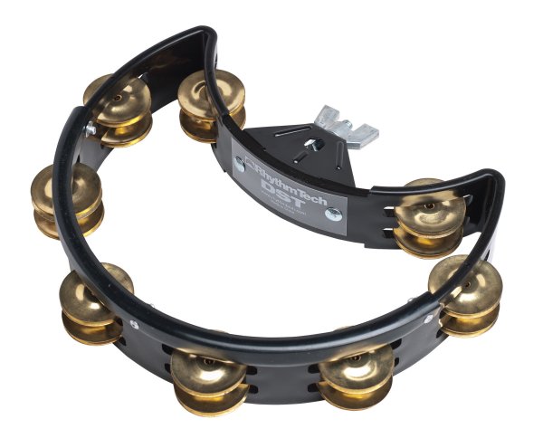 Rhythm Tech DST11 Drum Set Tambourine. Black with Brass Jingles