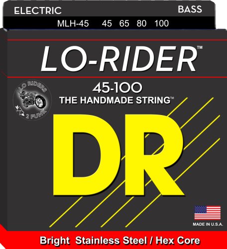 DR Strings MLH-45 Lo-Rider Stainless Steel Bass Strings. 45-100