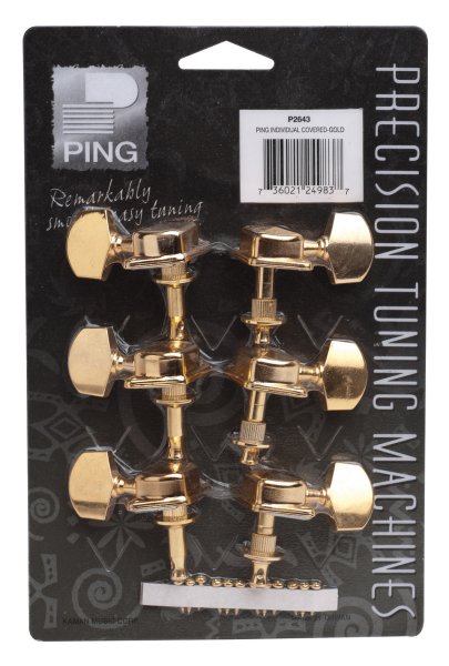 Ping P2643 Economy Covered Machine Heads. 3 Bass 3 Treble Gold