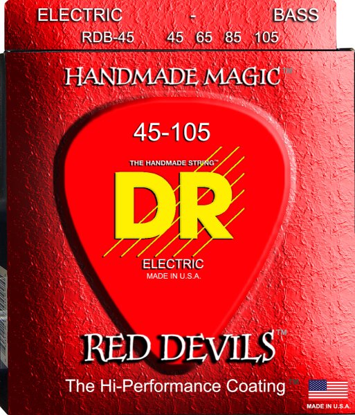 DR Strings RDB-45 Red Devils Nickel Plated Steel Bass Strings. 45-105