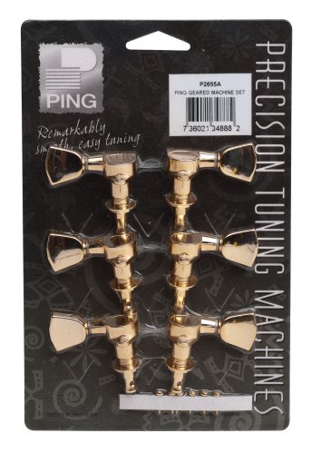 Ping 2655A Venitian Button Machine Heads. 3 Bass 3 Treble Chrome